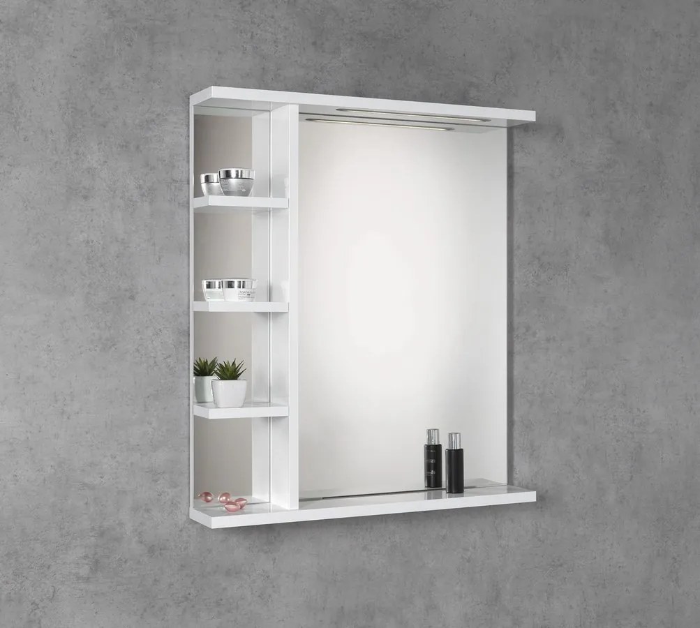 Aqualine Aqualine, KORIN STRIP zrkadlo s LED osvetlením a poličkami 60x70x12cm, KO370S