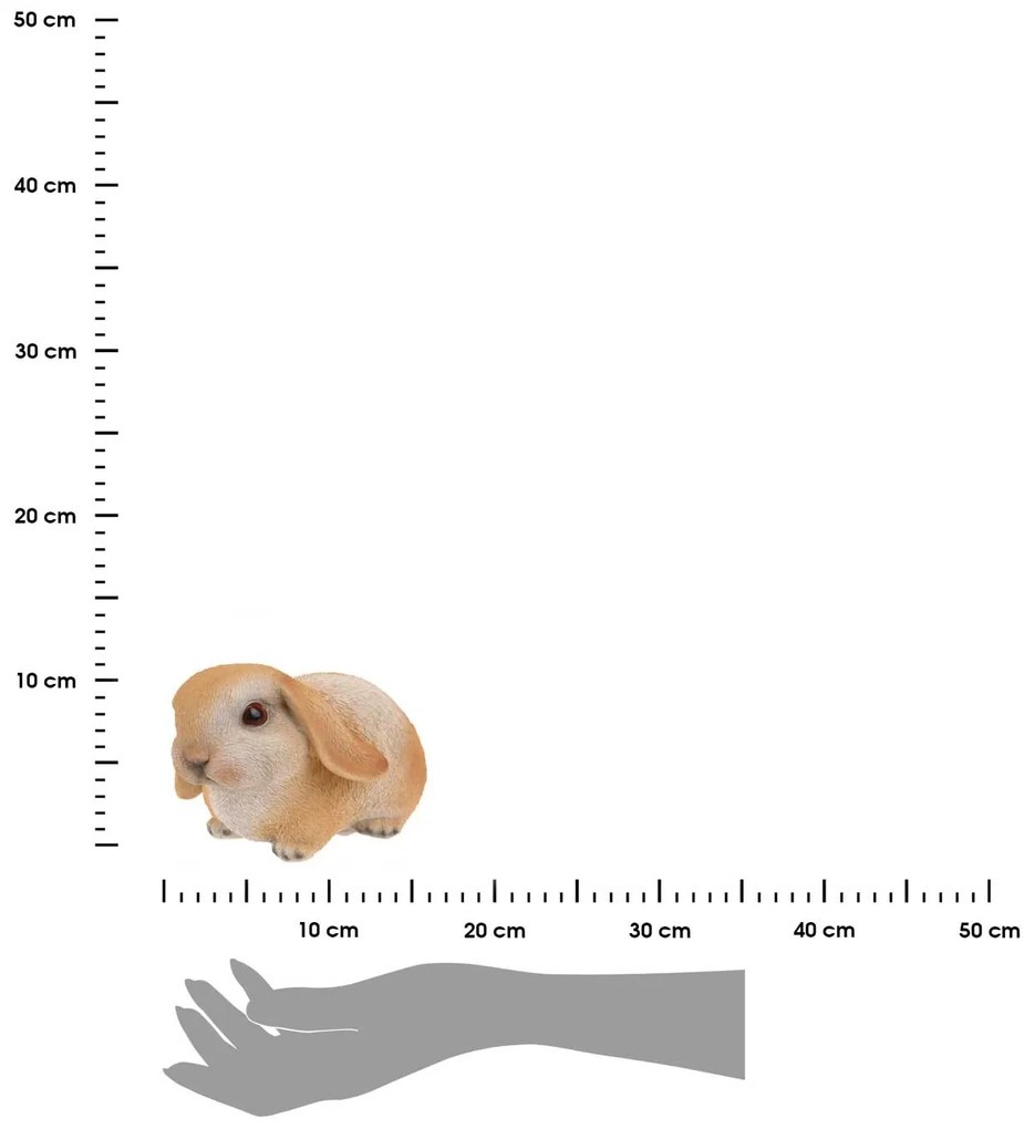 Záhradná figúrka z polyresinu Bunny 2, 16 cm, hnedá