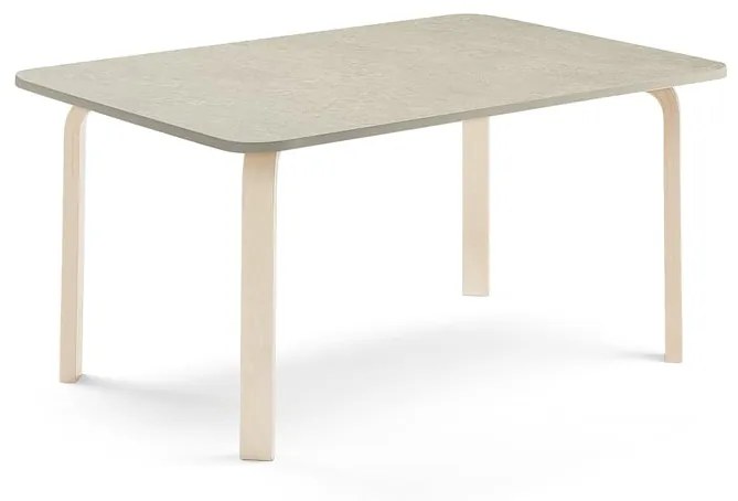 Stôl ELTON, 1400x700x590 mm, linoleum - šedá, breza