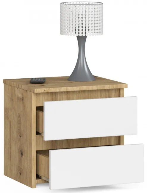 Nočný stolík CL2 2SZ CLP dub artisan / biely