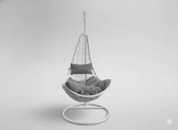 Závesné kreslo ELEGANT biele / tmavosivé FAT1167