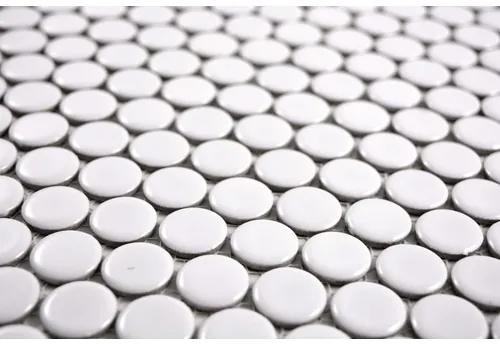 Keramická mozaika Gombík 30,5x32,0 cm biela 100N lesklá