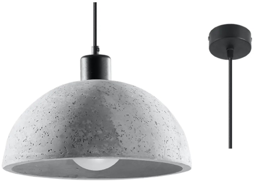 Závesné svietidlo Pablito, 1x betónové tienidlo