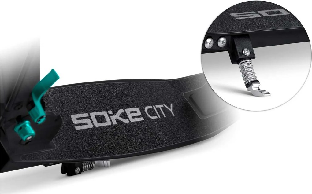 Kolobežka Soke City čierna a tyrkysová