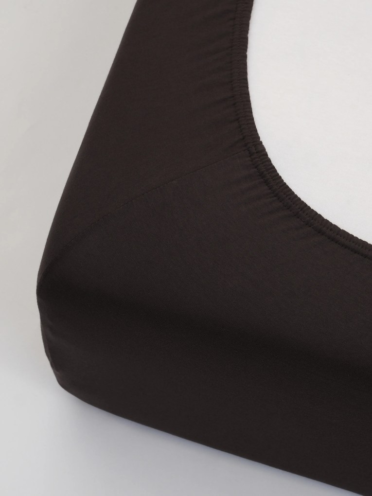 Jersey plachta s elastanom Deluxe 120 × 200 cm – tmavohnedá