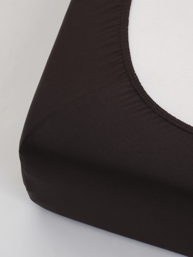 Jersey plachta s elastanom Deluxe 180 × 200 cm – tmavohnedá