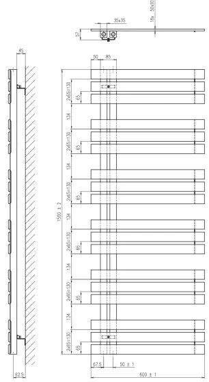 Sapho - Kúpeľňový radiátor SILVANA 680W/230V 60x150 cm biela