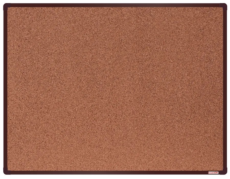 Korková nástenka boardOK v hliníkovom ráme, 1200 x 900 mm, hnedý rám