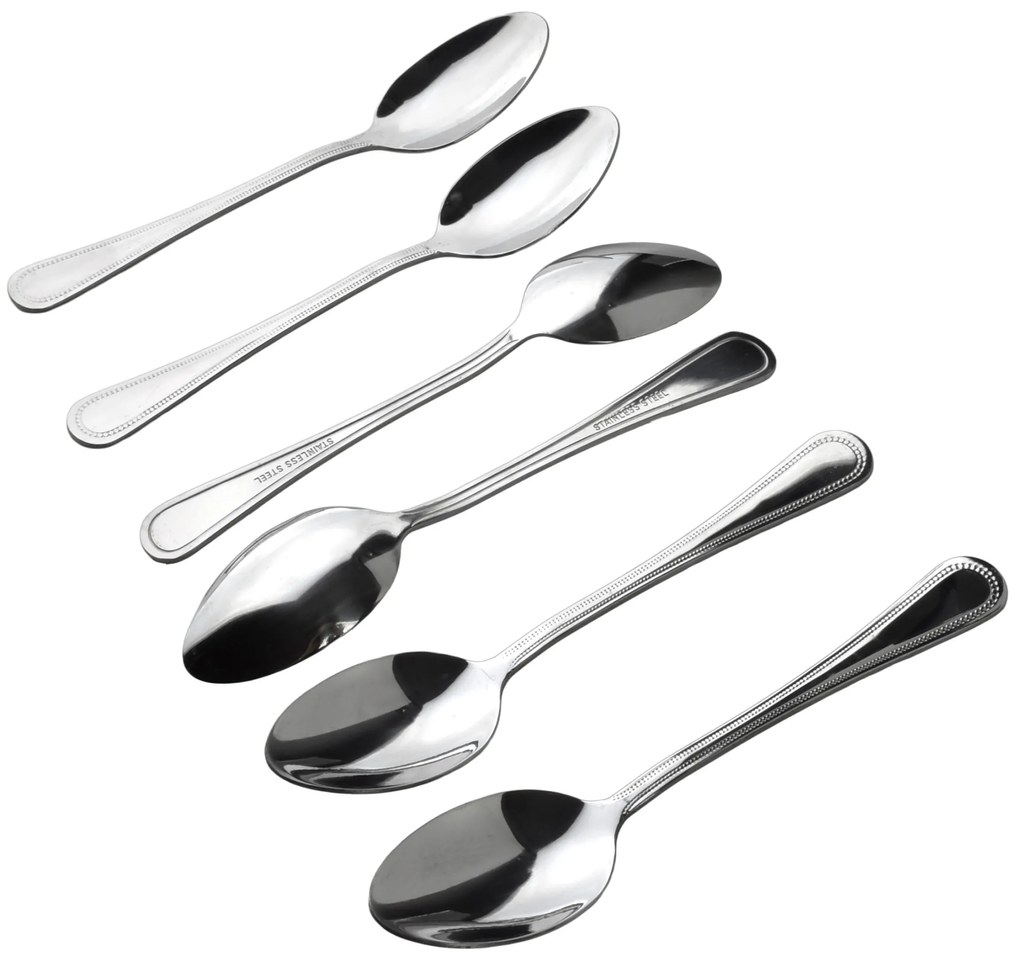 Sada 6 ks polévkových lžic CHAMILE 19 cm stříbrná