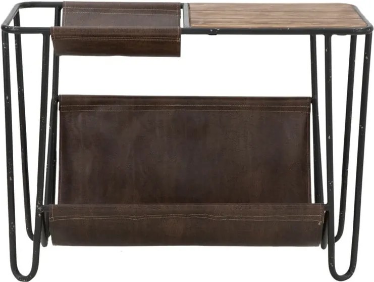 Stôl s úložným priestorom na noviny s doskou z jedľového dreva Mauro Ferretti Simply, 83,5 × 42 cm