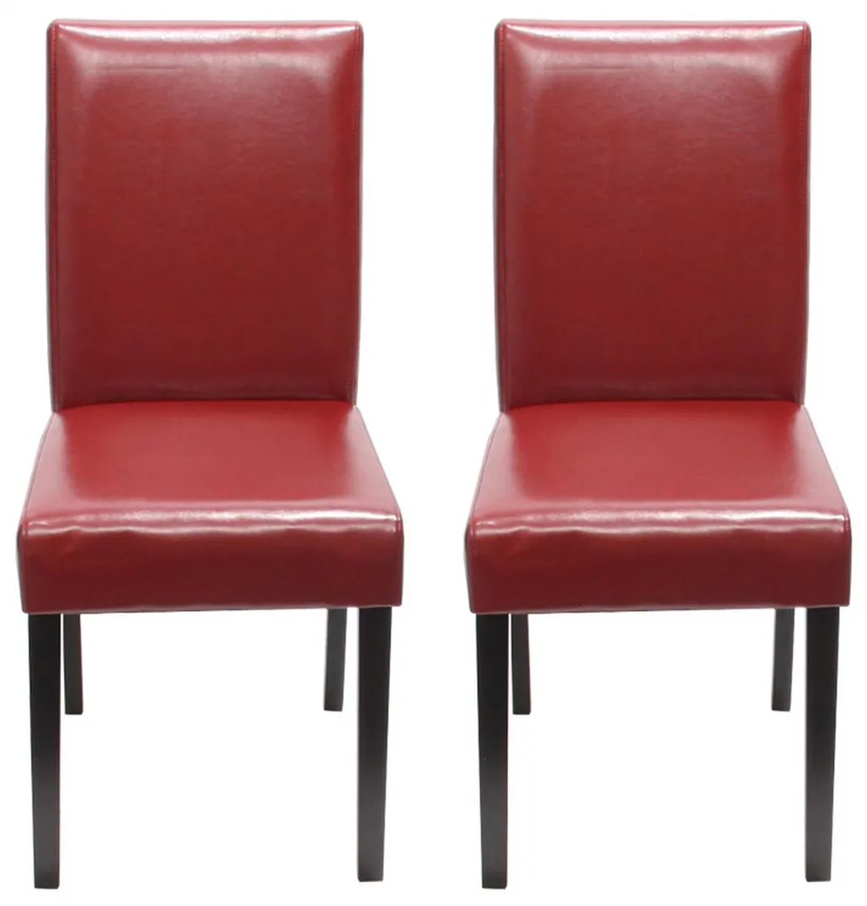 Jedálenská stolička Litta (SET 2 ks), tmavé nohy - Červená