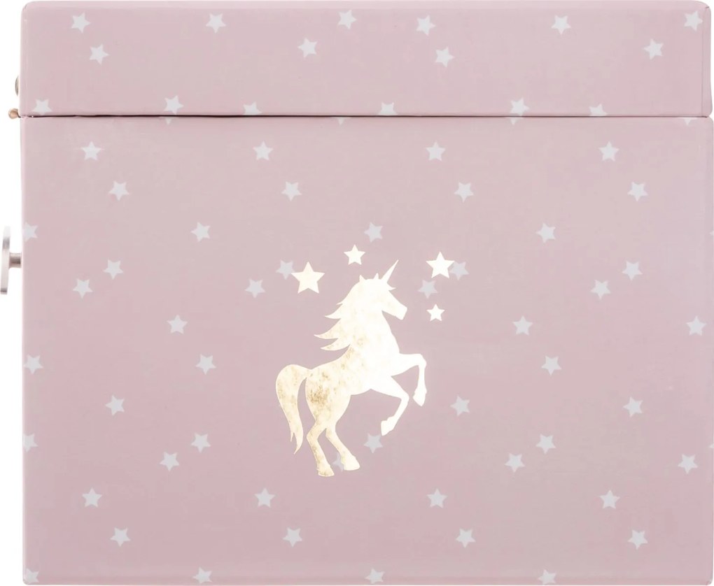Hracia skrinka Unicorn, 21,5x14x17,5 cm, ružová