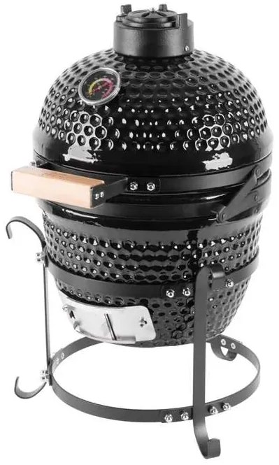 Keramický gril kamado vajíčko na drevené uhlie 55cm čierny