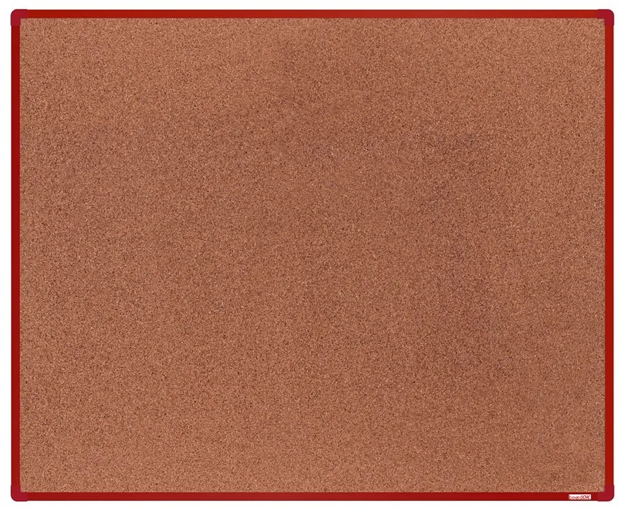 Korková nástenka boardOK v hliníkovom ráme, 1500 x 1200 mm, červený rám