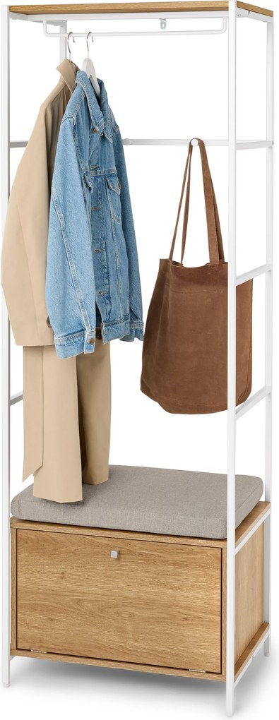 Šatníková stena »GRADE« s lavičkou a vankúšom