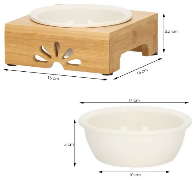 SPRINGOS Keramická miska so stojanom 14 cm pre psa / mačku SPRINGOS MAU