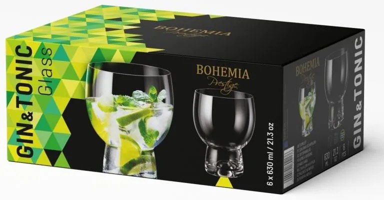 BOHEMIA PRESTIGE GIN TONIC POHÁRE 630ML SADA 6KS