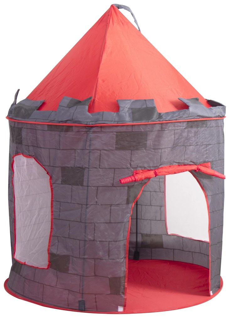 Detský hrací stan Rytiersky hrad Aga4Kids MR7016 - sivý/červený