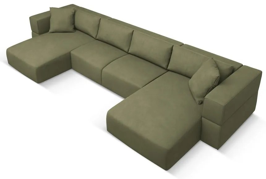 Svetlozelená rohová pohovka do "U" Esther – Milo Casa