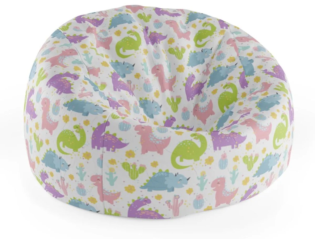 Sablio Sedací vak Cocoon Dinosaury a kaktusy - 75 x 45 x 35 cm