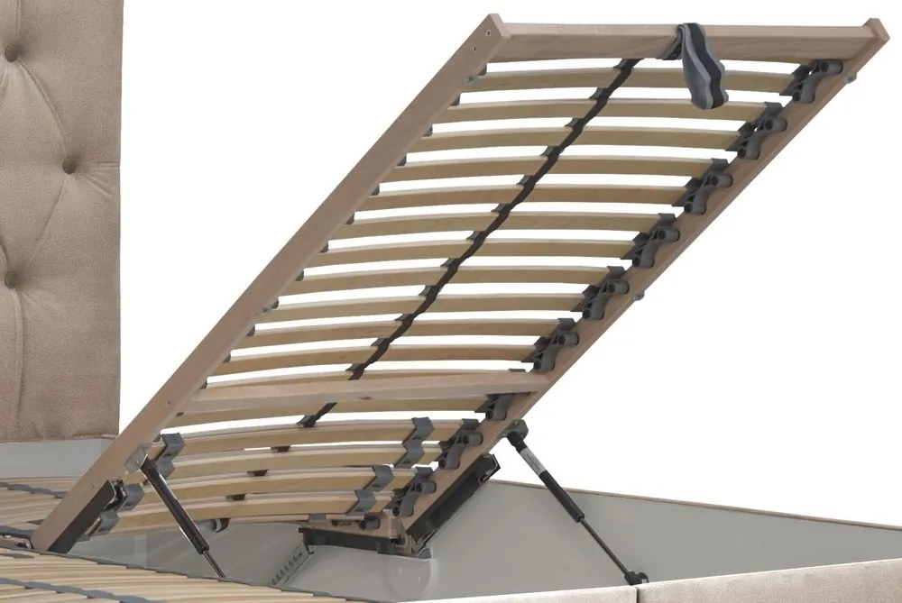 Posteľ Amy 180x200 cm, béžová latté látka