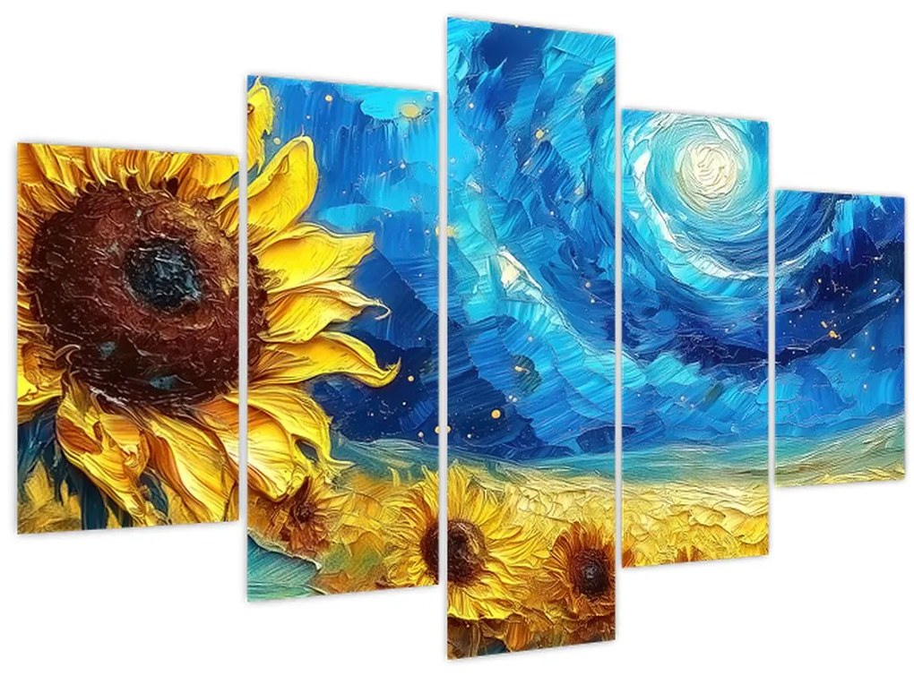 Obraz - Maľba slnečníc (150x105 cm)