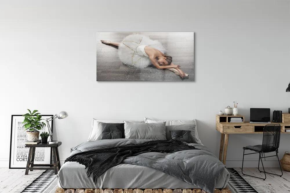 Obraz plexi Žena biele balerína šaty 125x50 cm