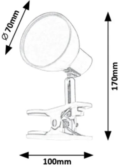 Rabalux 1477 - LED Lampa s klipom NOAH LED/5W/230V biela