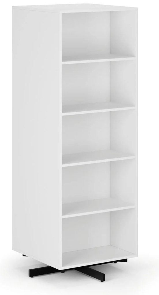 Otočný regál, 680×680×1932 mm, 2x 5 políc, biela