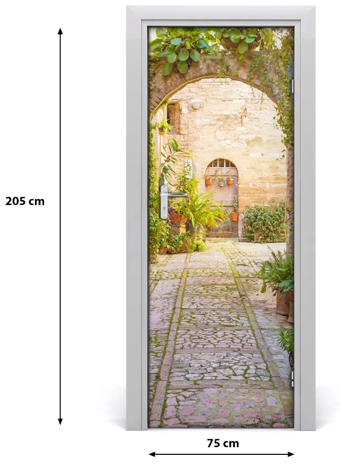 Fototapeta samolepiace dvere romatická ulice 75x205 cm