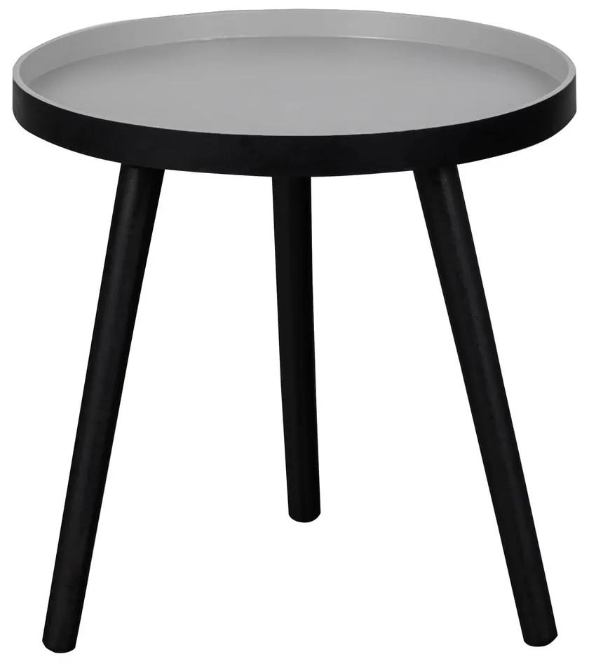 Čierny odkladací stolík WOOOD Sasha, ø 41 cm