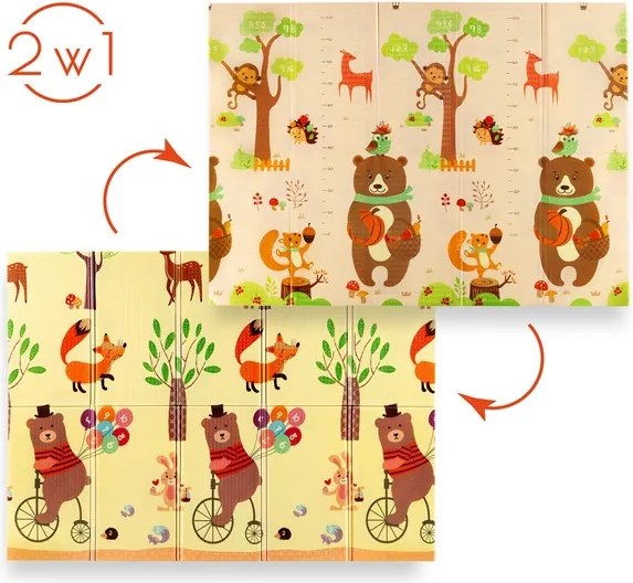 MD05 FOREST Detská skladateľná penová podložka NILS FUN