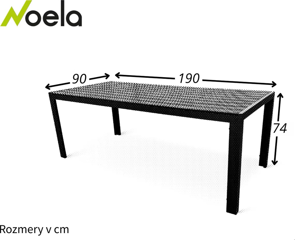 Noela Bezúdržbový kovový stôl Viking XL 190cm