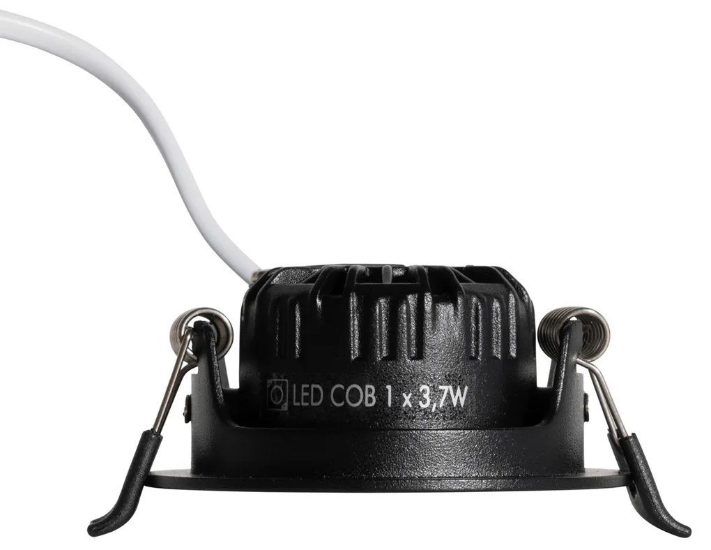 Sada 6 zapustených bodových svetiel čierna, naklápateľná 6,5 cm vrátane LED IP54 Ultra Slim - Pupil