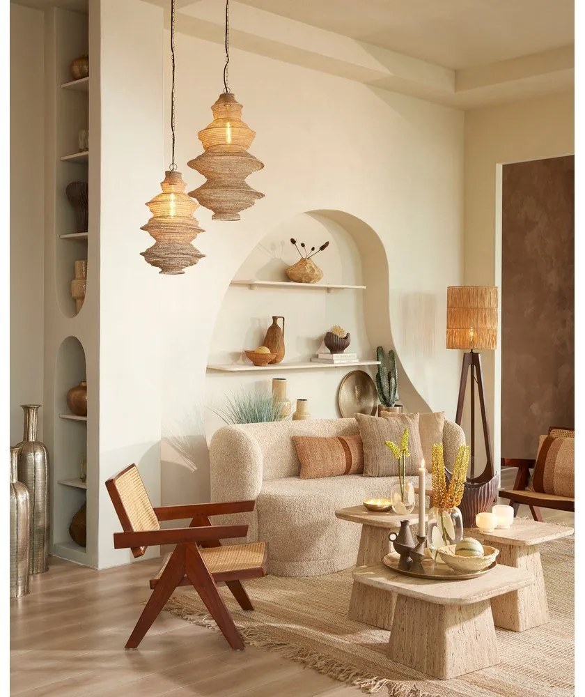 Odkladací stolík s doskou z kameňa 40x40 cm Kepami – Light & Living