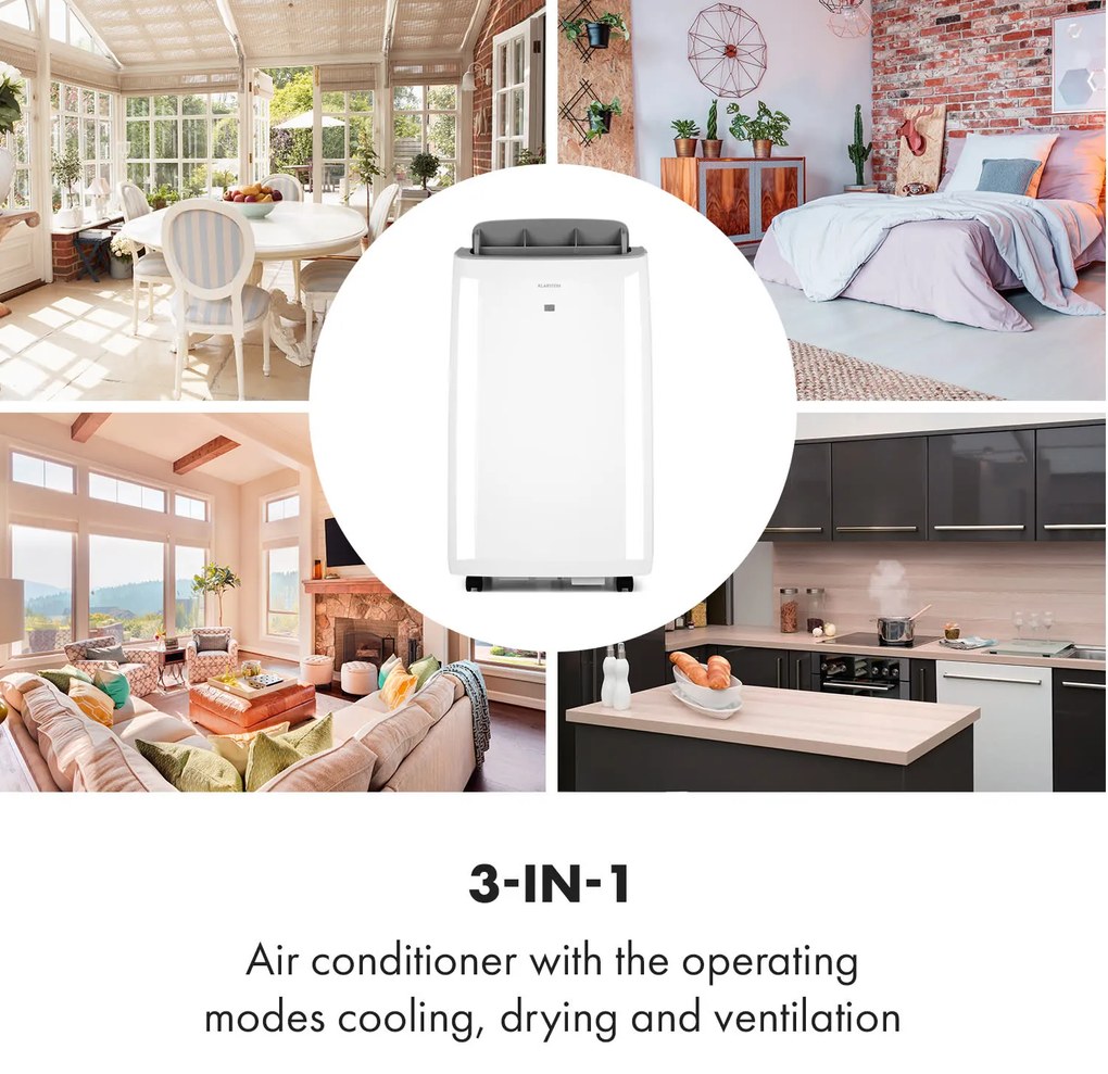 Klarstein Grandbreeze Pro 14K, mobilná klimatizácia 3 v 1, 460 m³/h, 14 000 BTU/1,65 kW