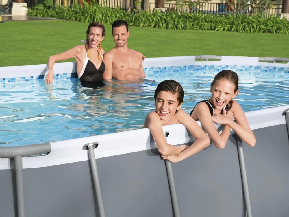 Bazén s oceľovým rámom Power 488x305x107, BESTWAY 7v1 + príslušenstvo