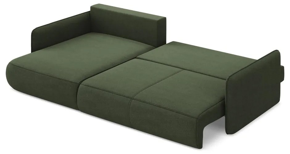 Zelená rozkladacia/s úložným priestorom rohová pohovka (ľavý roh) Nanea – Makamii