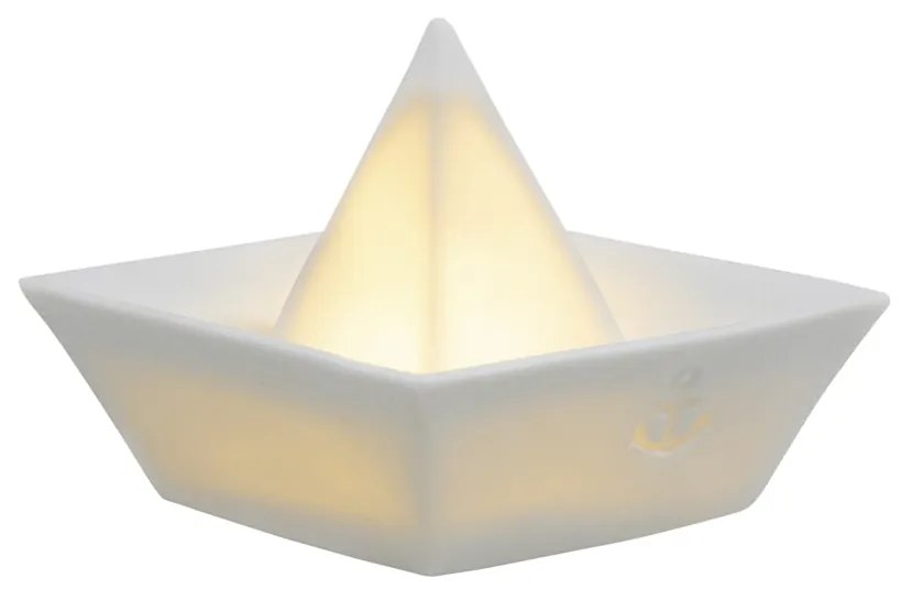 räder Porcelánová LED svietiaca lodička White