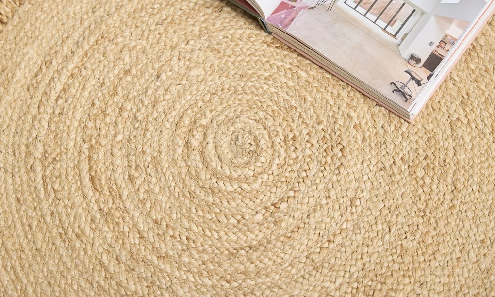 Diamond Carpets India, Ručne viazaný kusový koberec Jula J 34 Natural kruh, 180x180 (priemer) kruh, béžová, chodba / predsieň