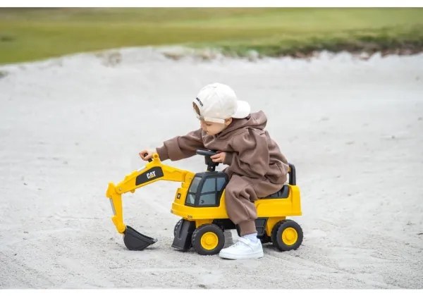 Odrážadlo báger CAT 2xAA žltá/čierna