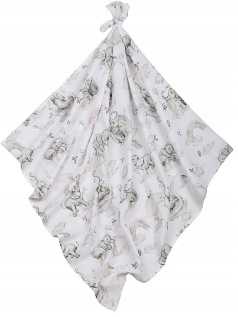 BabiM Mušelínová zavinovacia plienka 120x120 Comfort Design Farba: biela-kvety