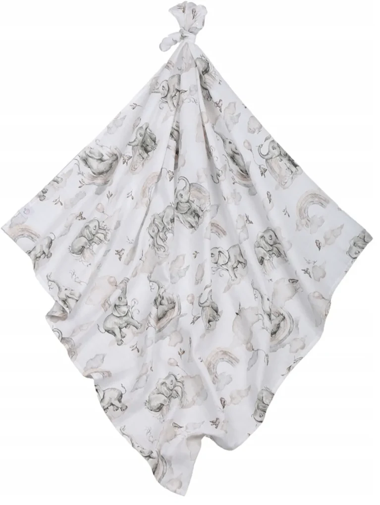 BabiM Mušelínová zavinovacia plienka 120x120 Comfort Design Farba: ružová-slon