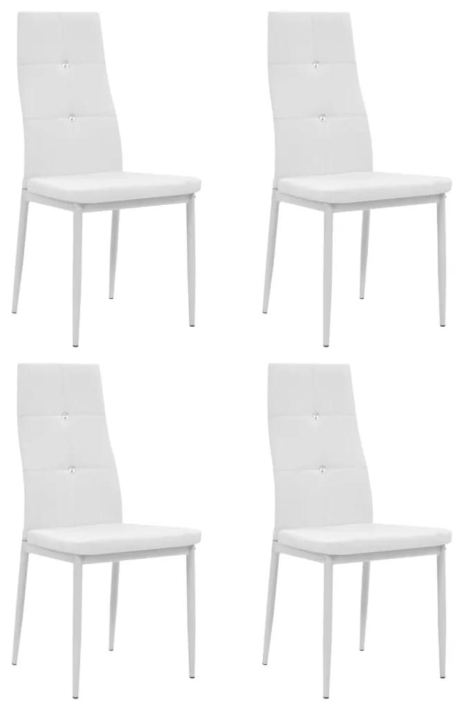 vidaXL Jedálenské stoličky 4 ks, biele, umelá koža | BIANO