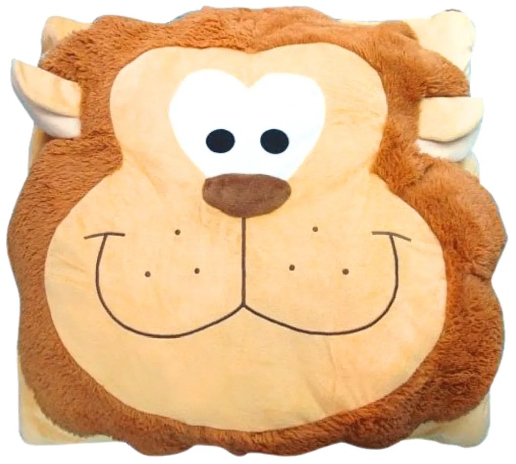 Detský vankúš CUDDLI FRIENDS 70x70 cm plyšový - viac farieb Farba: Hnedá