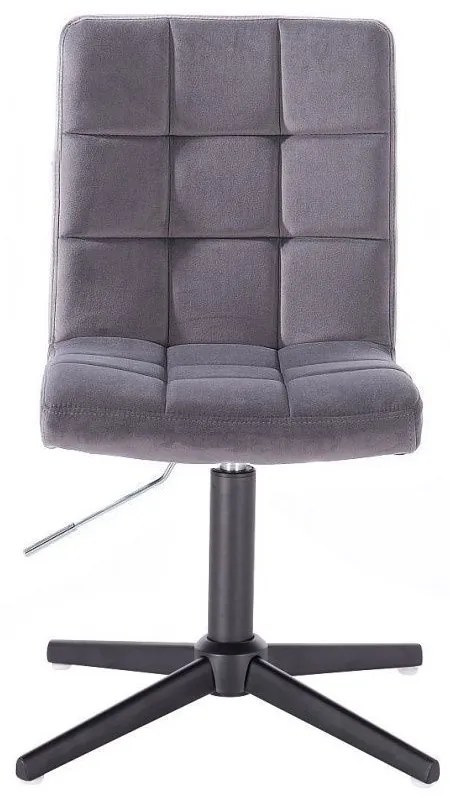 LuxuryForm DESIGN Stolička TOLEDO VELUR na čiernom kríži - tmavosivá