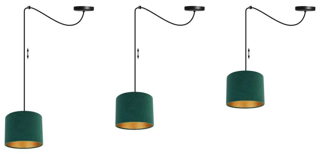 Závesné svietidlo Mediolan Spider, 1x textilné tienidlo (výber z 10 farieb), (výber z 2 farieb konštrukcie), g