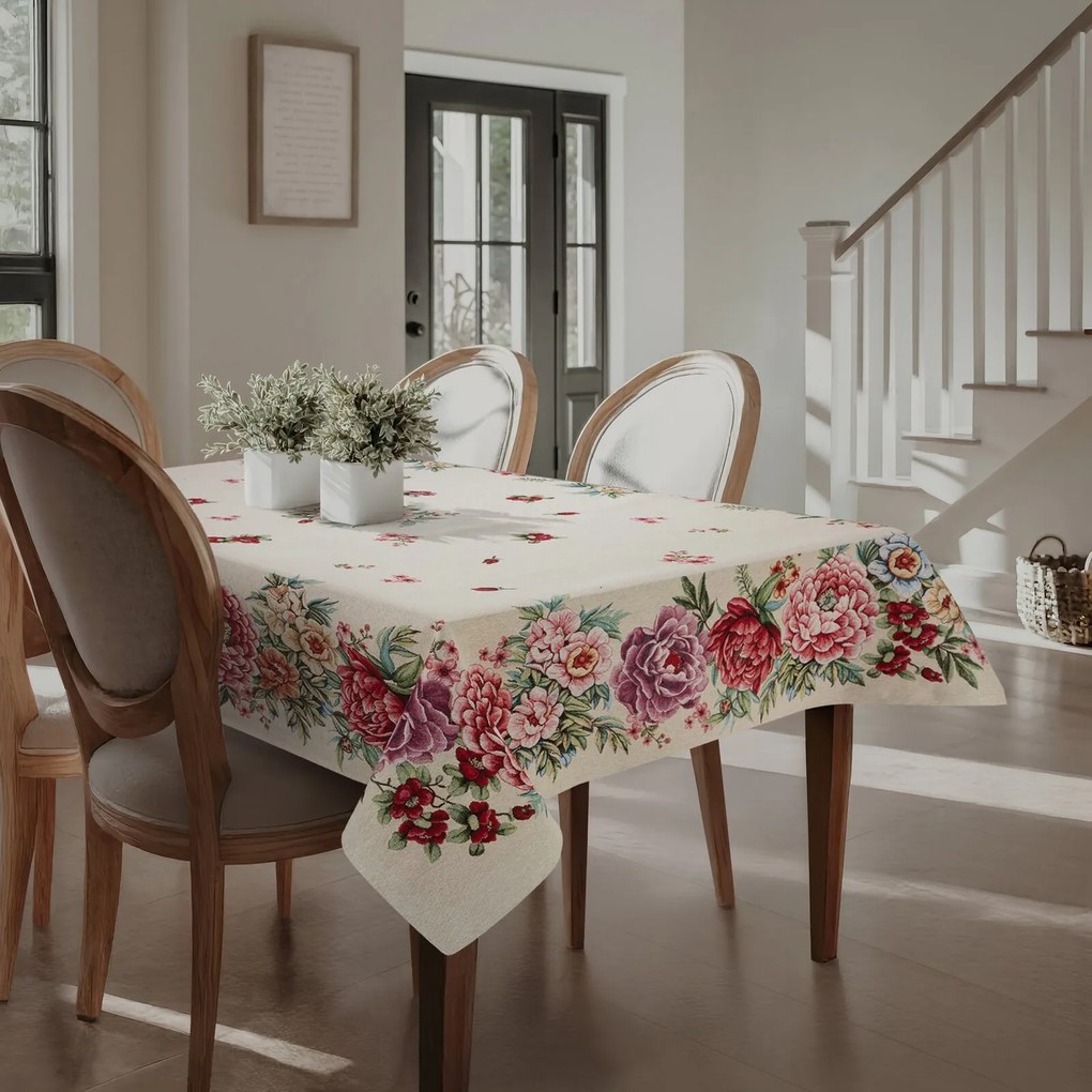 GOBELÍNOVÝ OBRUS GRIA 140X180 CM KVETY