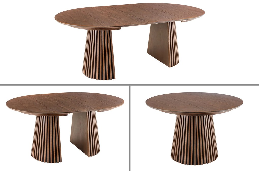 Rozťahovací jedálenský stôl Ali Wood 120-160-200 cm tmavý prírodný dub