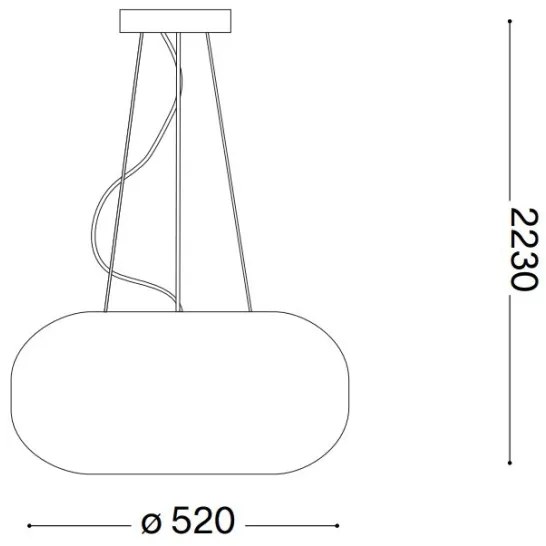 Ideal Lux - Luster na lanku ULISSE 3xE27/60W/230V pr. 52 cm biela
